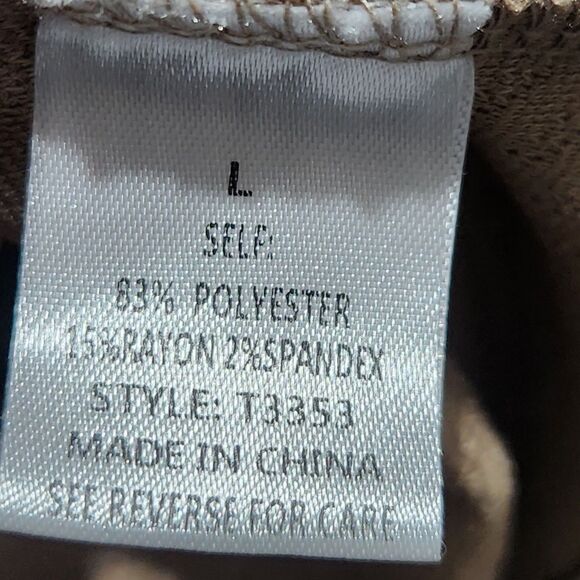 See and be Seen Women Top And Pants Size Large Light Brown Elastic Waist Pockets - Picture 15 of 15